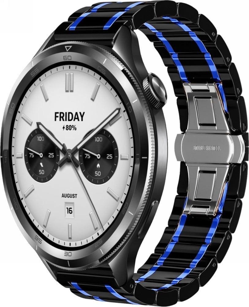 Ремешок керамический Ceramo для Xiaomi Watch S4 47 мм Black Blue (40573-43)