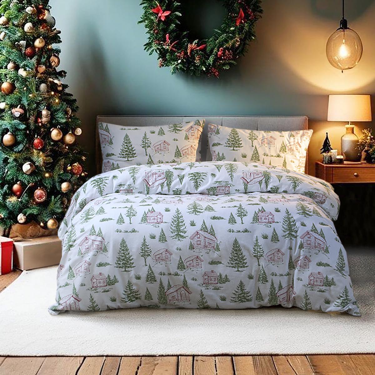 Комплект постельного белья Lotus Home Snowy Forest фланель евро (svt-2000022349000)