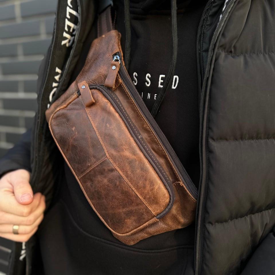 Сумка-бананка на пояс ST Leather A27F-427-7A кожаная Коричневый Сумка-бананка на пояс ST Leather A27F-427-7A кожаная Коричневый