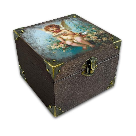 Шкатулка деревянная-эко Прованс Ангел 10х10 см Коричневый (пршк08кф10х10)