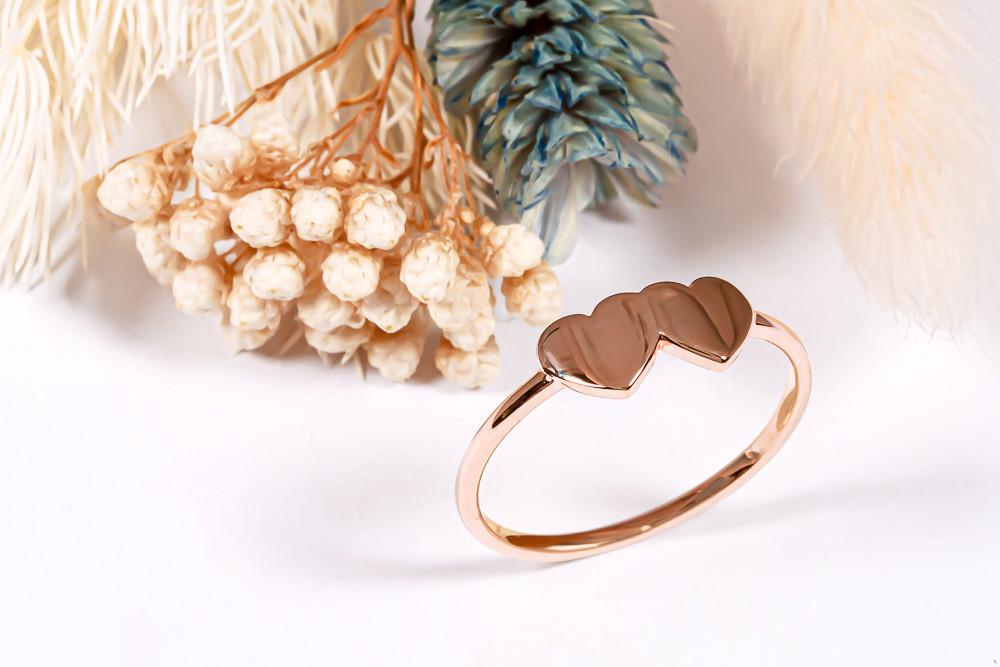 Кільце з червоного золота з сердечками (2248352173)