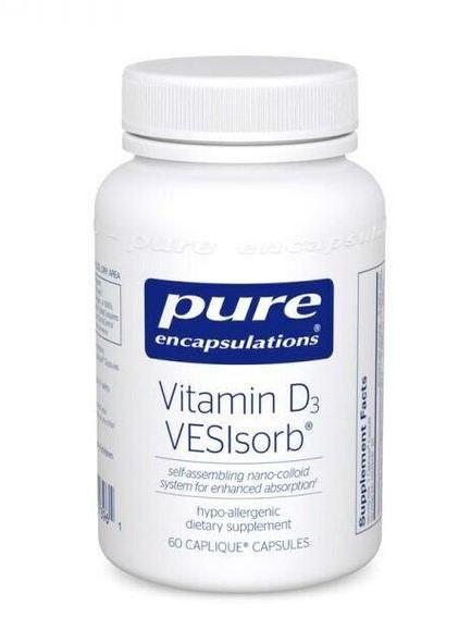 Витамин D Pure Encapsulations Vitamin D3 VESIsorb 60 Caps (PE-01396)
