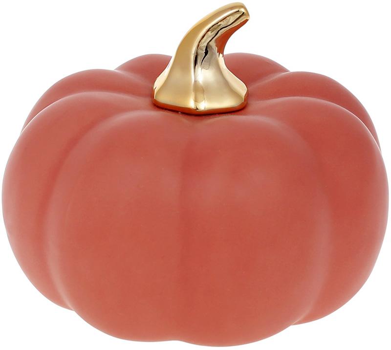 Фарфоровая фигурка Тыковка 13х13х10,5 см Оранжевый мат с золотом (BD-727-435)