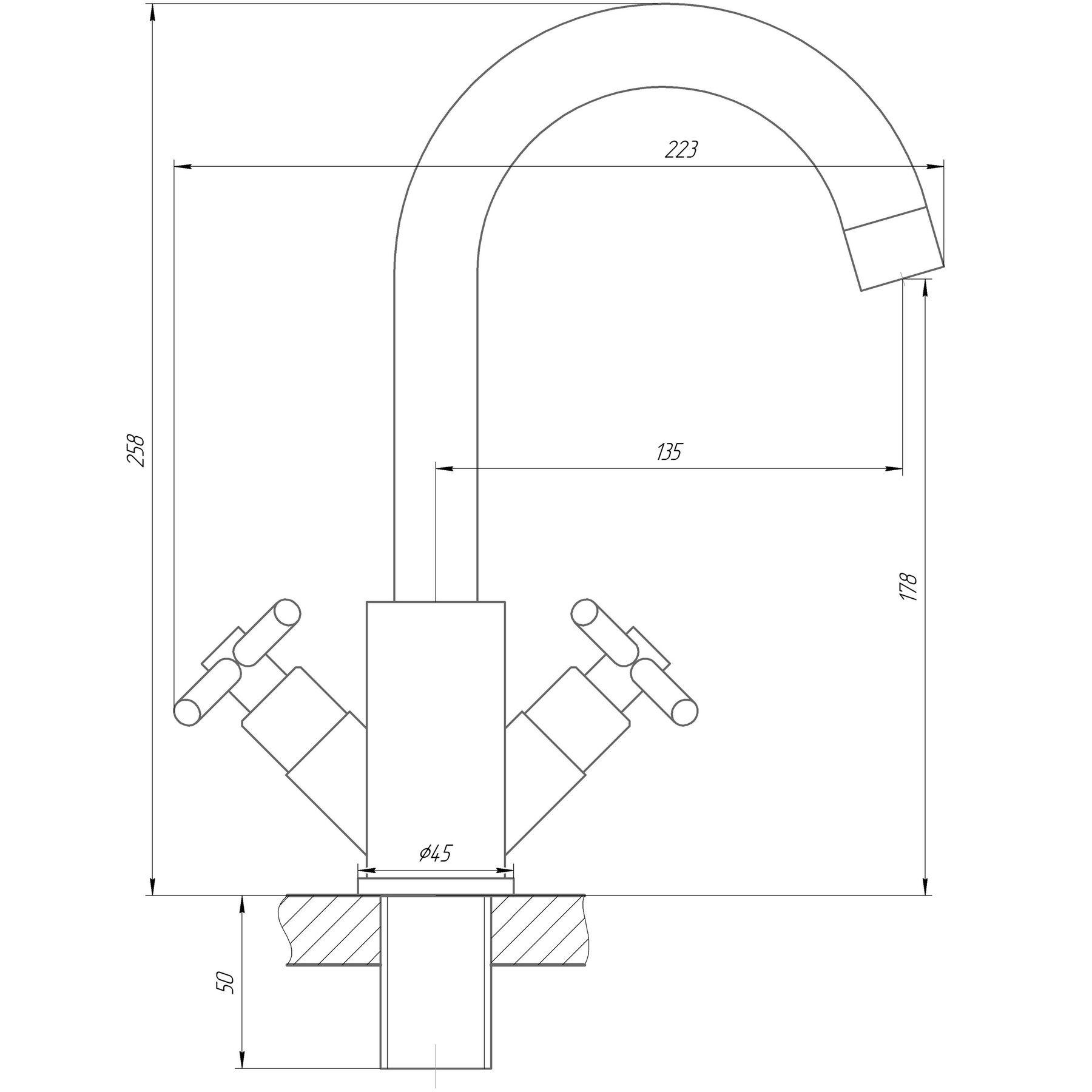 Смеситель для умывальника Globus Lux Dukat SD4-101RS (000022963) - фото 6