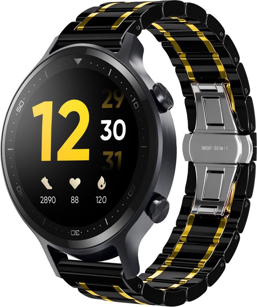 Ремінець керамічний Ceramo для Realme Watch S Black/Gold (28711-02) Ремінець керамічний Ceramo для Realme Watch S Black/Gold (28711-02)