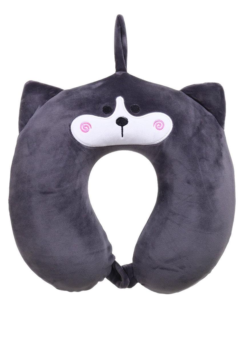 Подушка для путешествий ортопедическая Laska Котик с эффектом памяти 28х26 см Черный (24578) Подушка для путешествий ортопедическая Laska Котик с эффектом памяти 28х26 см Черный (24578)