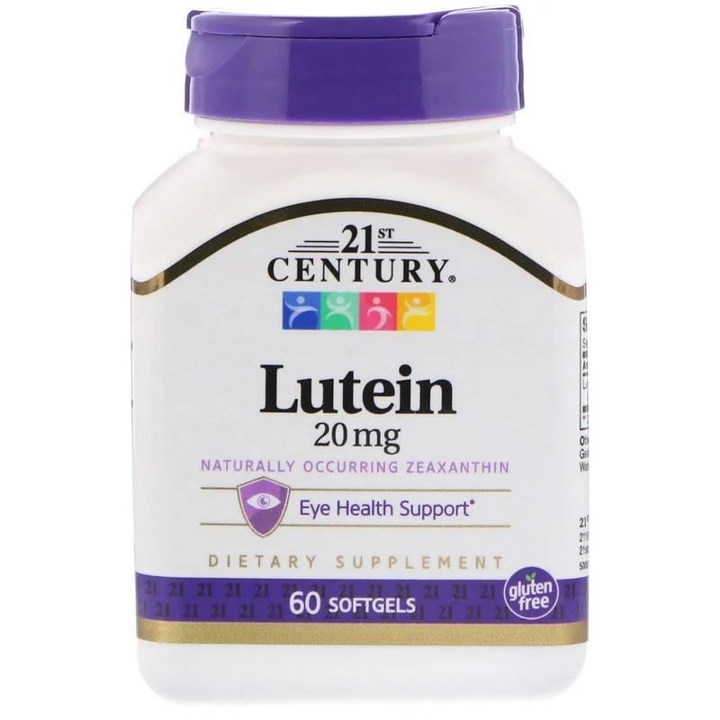 Натуральна добавка 21st Century Lutein 20 мг 60 капсул