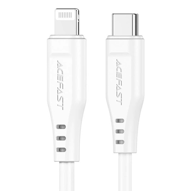Кабель ACEFAST C3-01 Type-C to iP 3A 30 W TPE connectors White (KST-6974316280811)