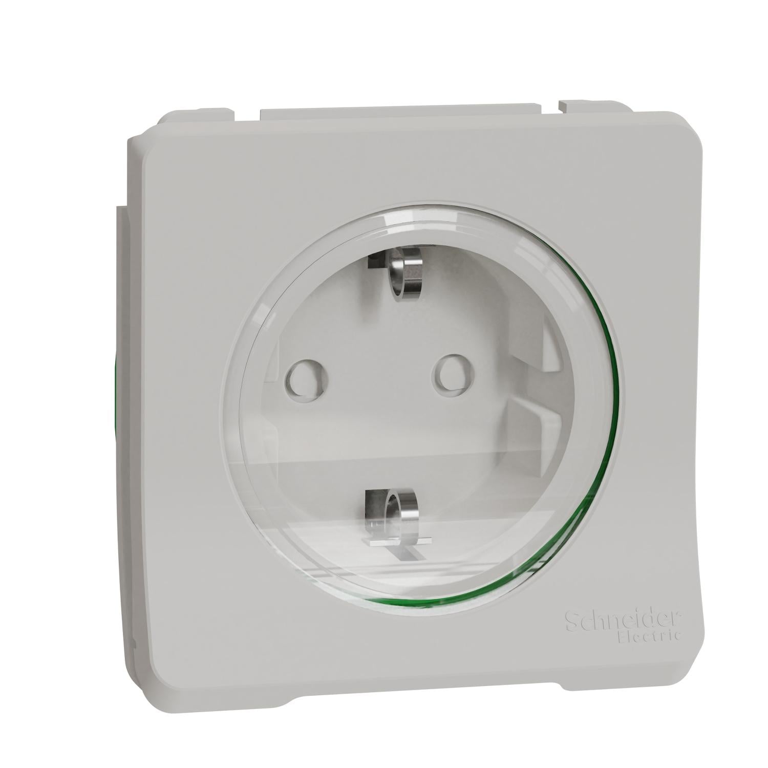 Механизм розетки Schneider Electric ПП Mureva Styl с заземлением и шторками IP55 Белый (MUR39134)