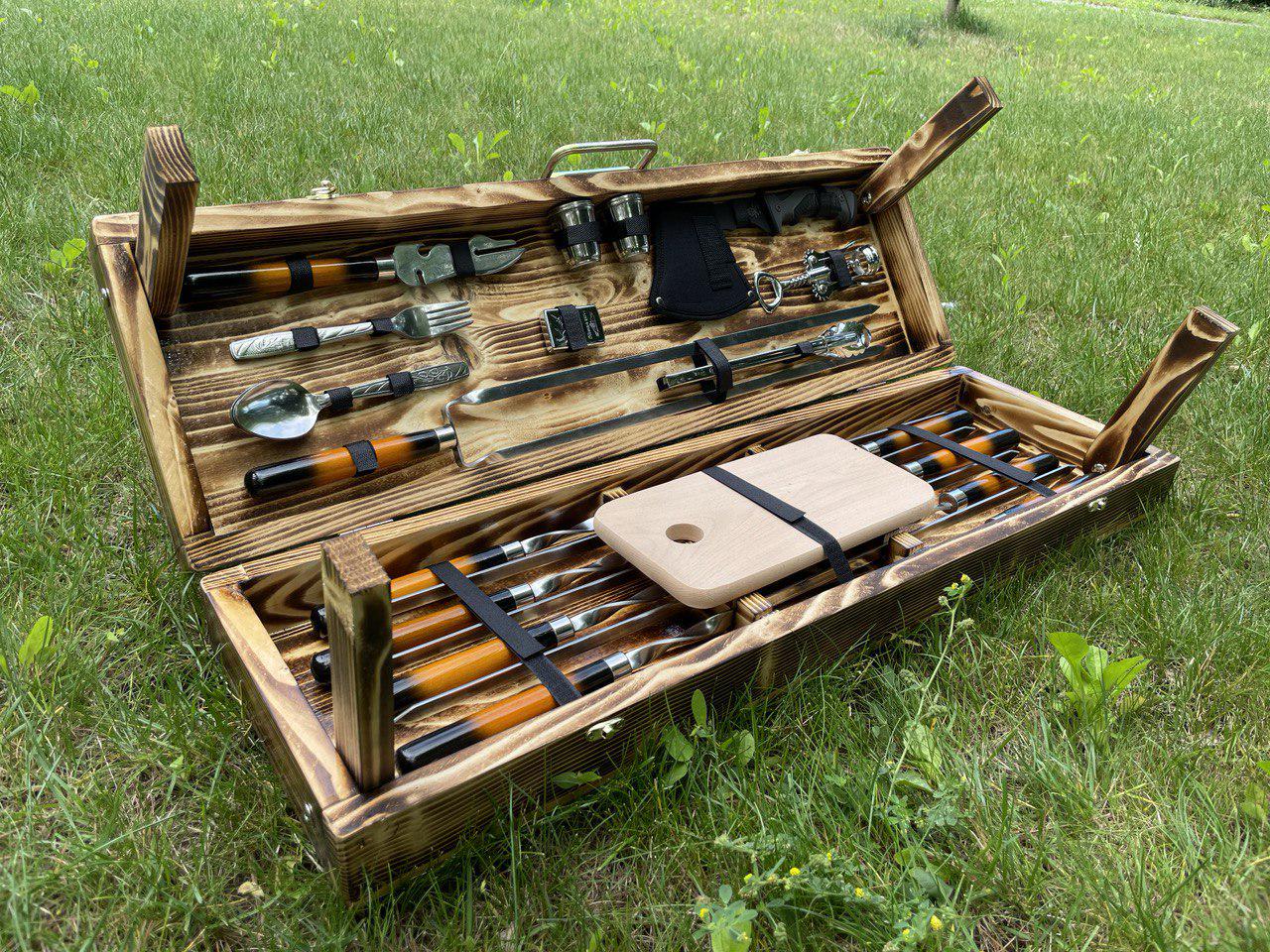 Набор шашлычный в кейсе со столиком Гриль Box 2 M