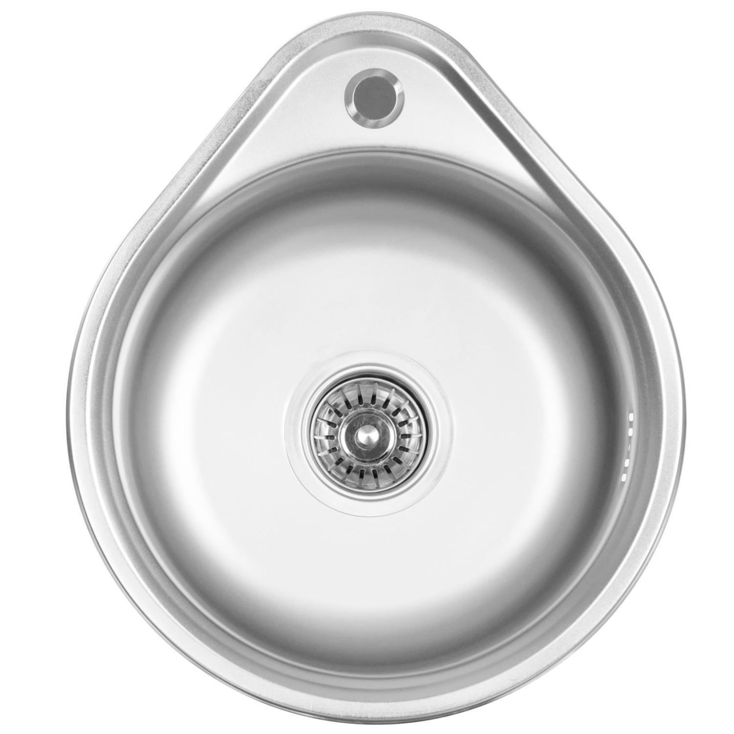 Мийка кухонна Valeso нержавіюча сталь PLS-A44141 390x450 мм кругла 0,6 мм (237019)