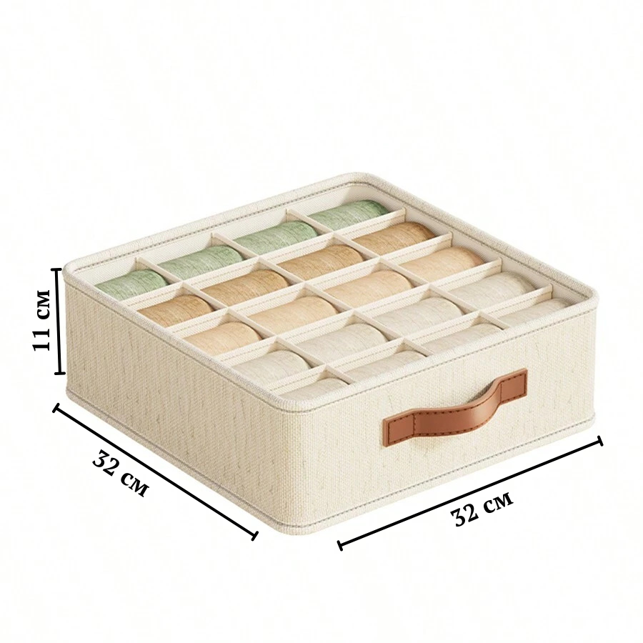 Органайзер соти для зберігання білизни з секціями каркасний 20 відділень 32х32х11 см Бежевий (60093) - фото 3 Органайзер соти для зберігання білизни з секціями каркасний 20 відділень 32х32х11 см Бежевий (60093) - фото 3