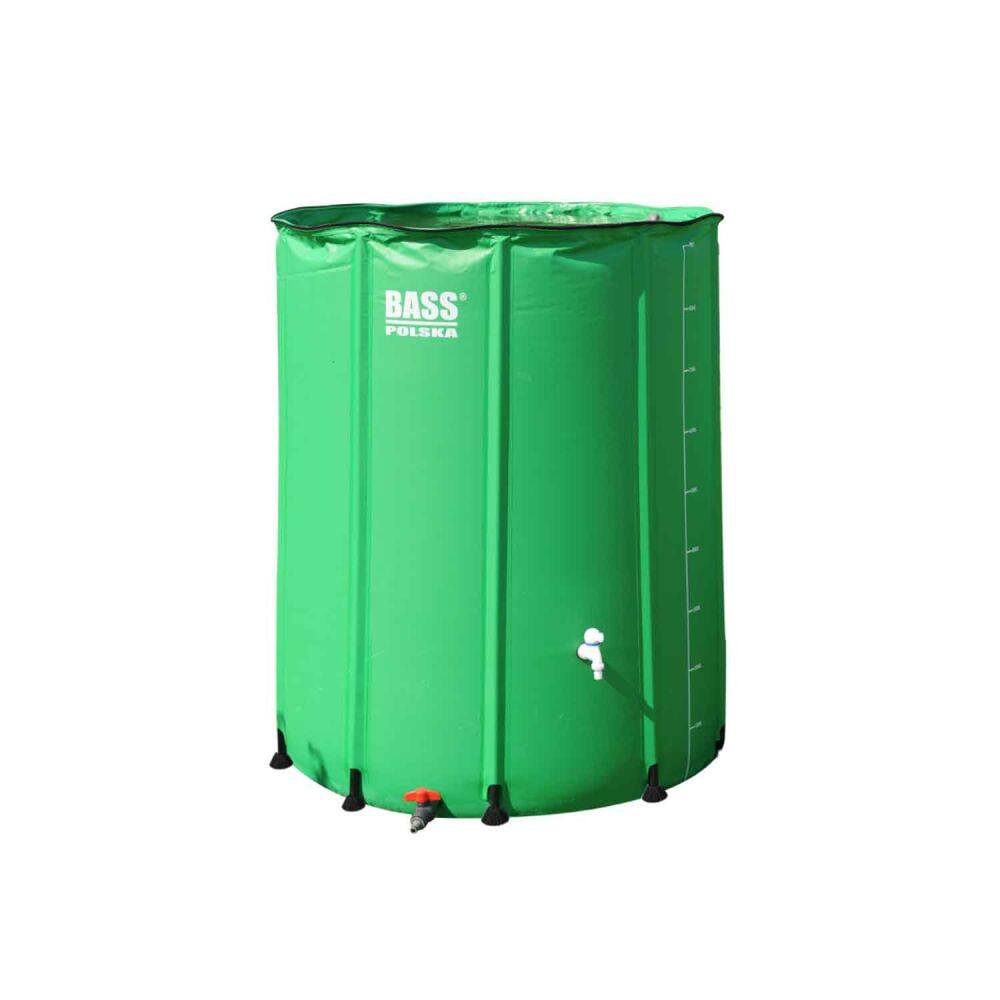 Бочка для дождевой и технической воды Bass Polska с краном фильтром и опорными ножками 1000 л Зеленый (8000)