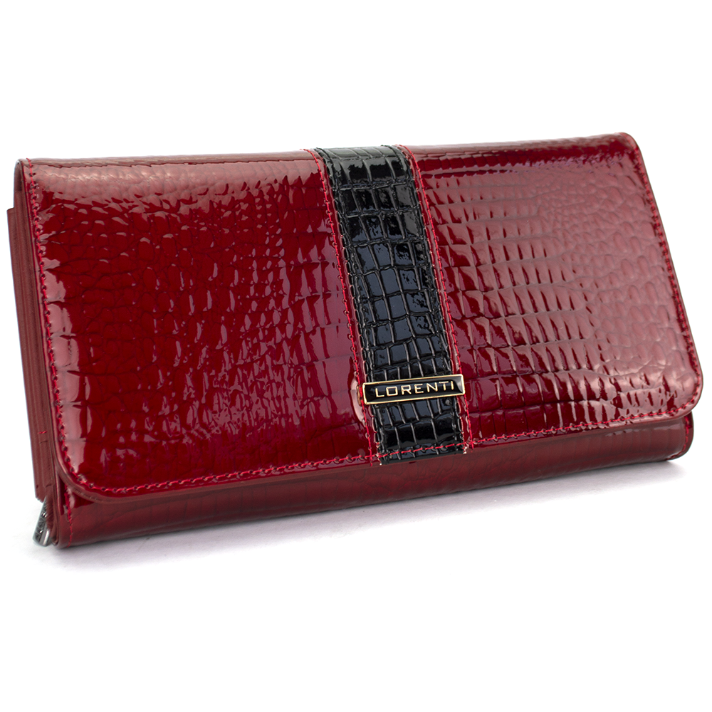 Женский кожаный лаковый кошелек Lorenti 1077-RS Red