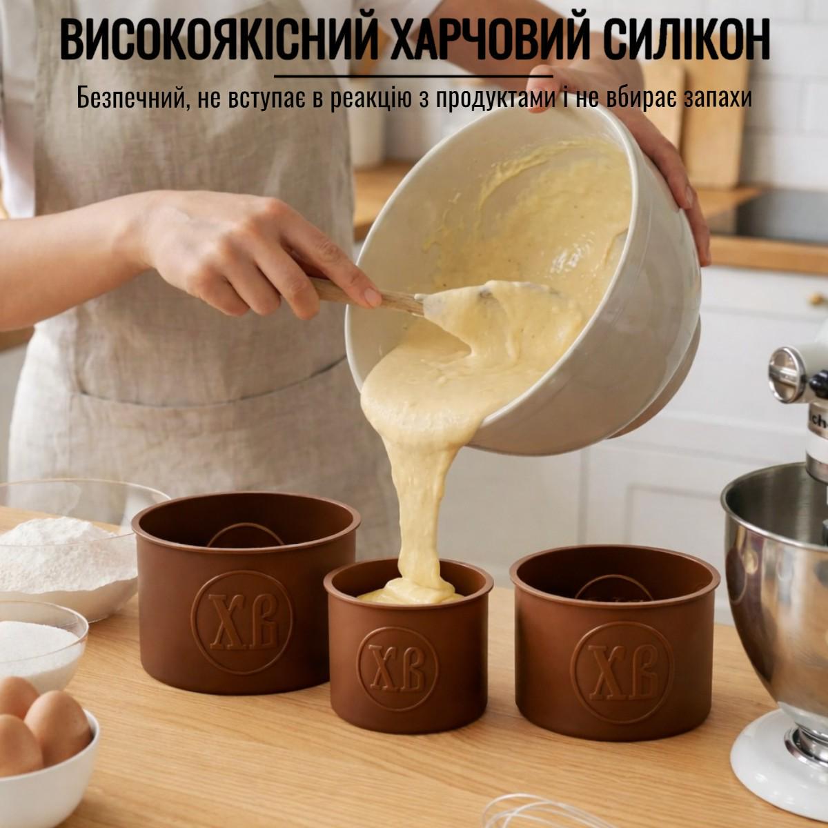 Формы для выпечки пасхи A-PLUS силиконовые 3 шт. (001 Т) - фото 4