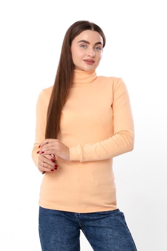 Водолазка жіноча приталена Носи Своє з високим коміром однотонна р. 54 Персиковий (8047-040)