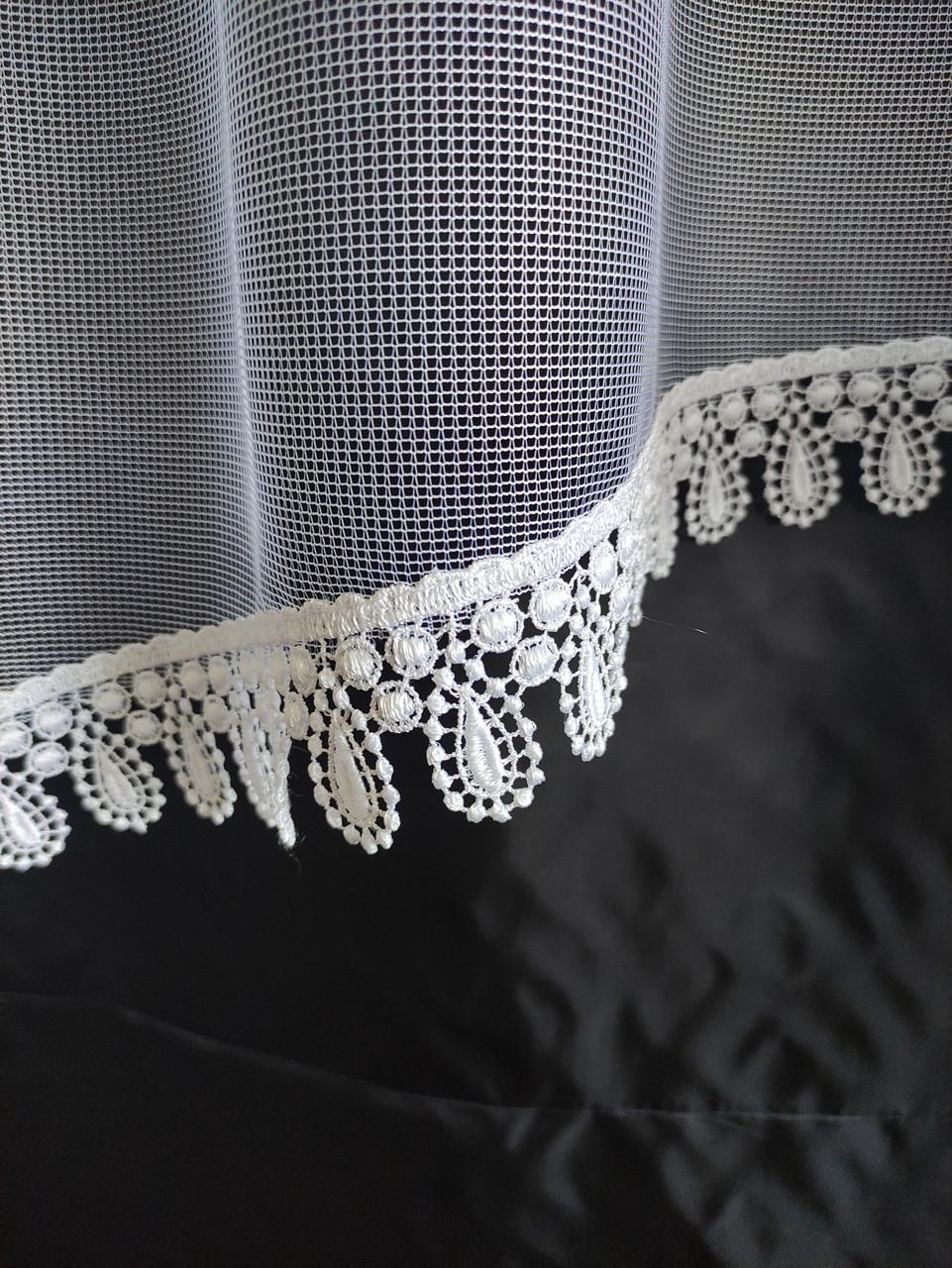 Занавески кухонные аркой Занавеска на окно 290х145 см Белый с серым (жак-ак145) - фото 3 Занавески кухонные аркой Занавеска на окно 290х145 см Белый с серым (жак-ак145) - фото 3