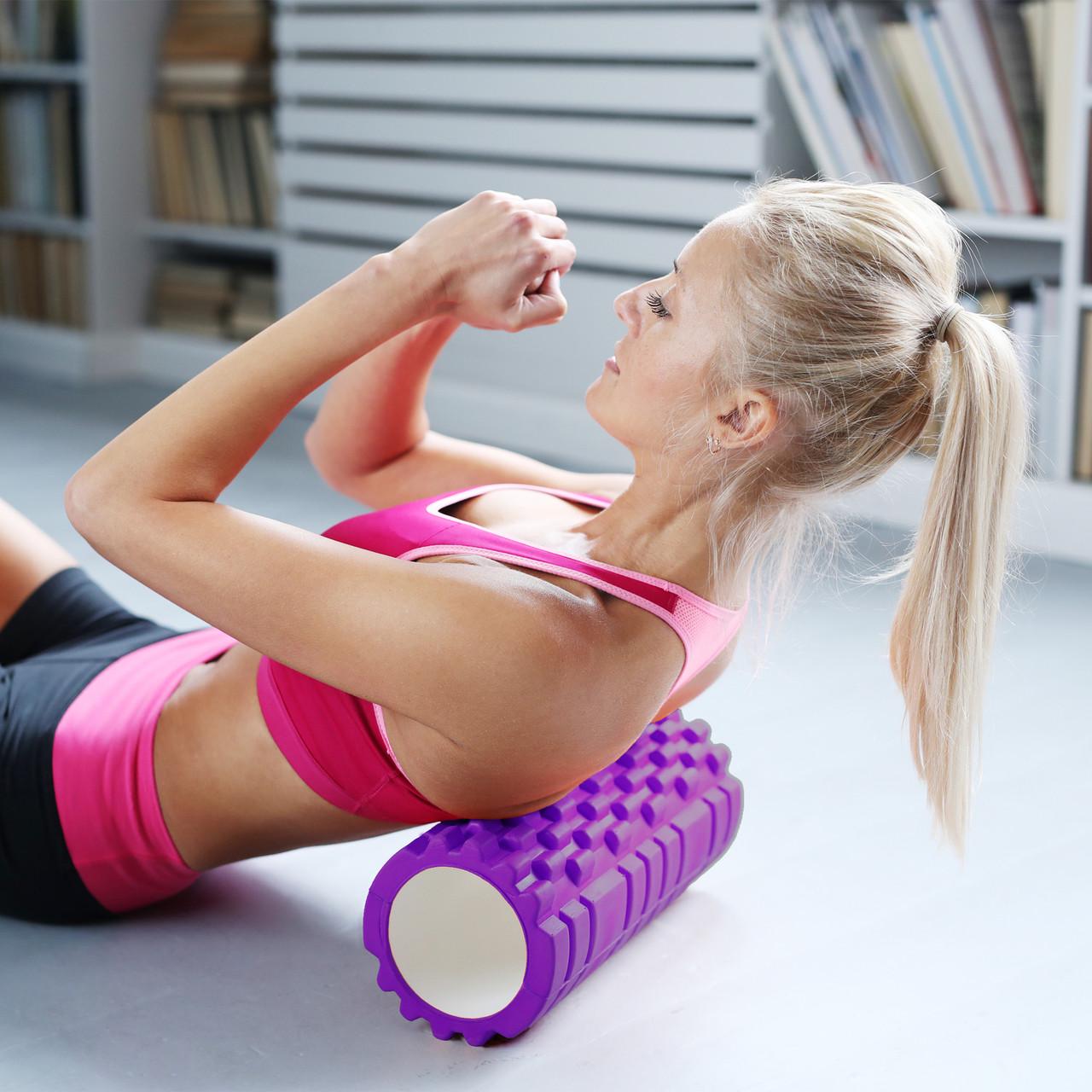 Масажний ролик Cornix EVA 33х14 см Violet (XR-0032) - фото 9 Масажний ролик Cornix EVA 33х14 см Violet (XR-0032) - фото 9