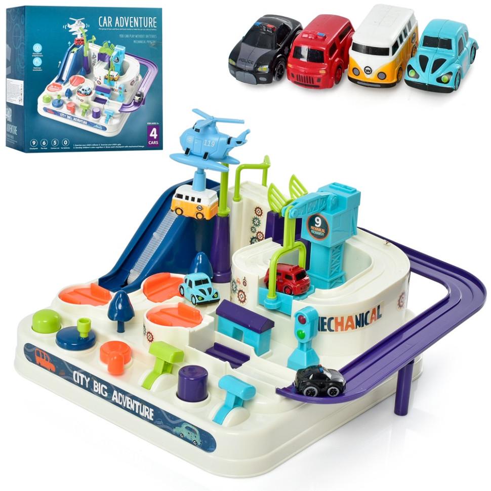 Детский игровой набор Bambi Трек City Big Adventure 4 машинки Разноцветный (T802A)