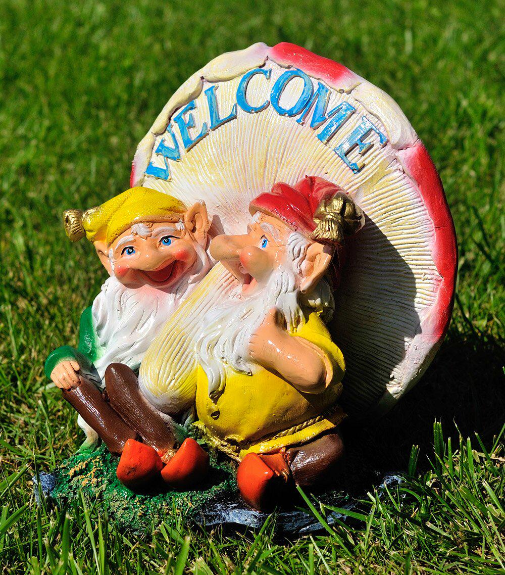 Садова фігура Два гноми з грибом 33 см (1441)