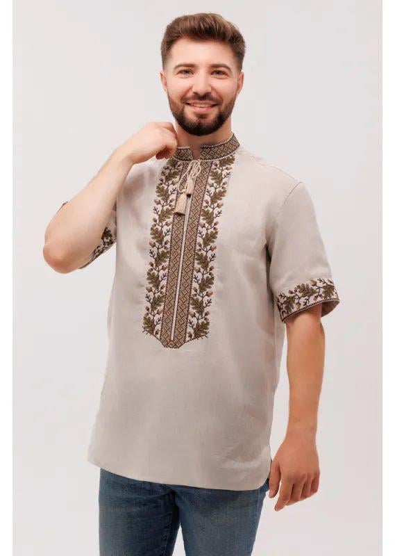 Вышиванка мужская р. 54 Бежевый (394) - фото 5 Вышиванка мужская р. 54 Бежевый (394) - фото 5