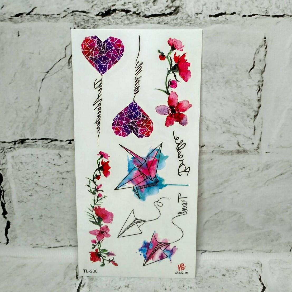 Тату временные Микс лист 9x19 см (TL-200)