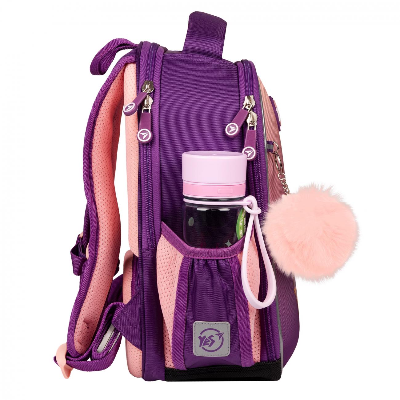 Рюкзак школьный каркасный с ортопедической спинкой YES H-100 Happy Kitty (000995063) - фото 10