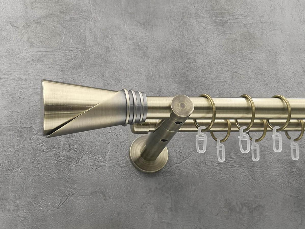 Карниз Quadrum Дункан гладкая штанга двойной универсальный 25/19 мм 320 см Антик (262045376)