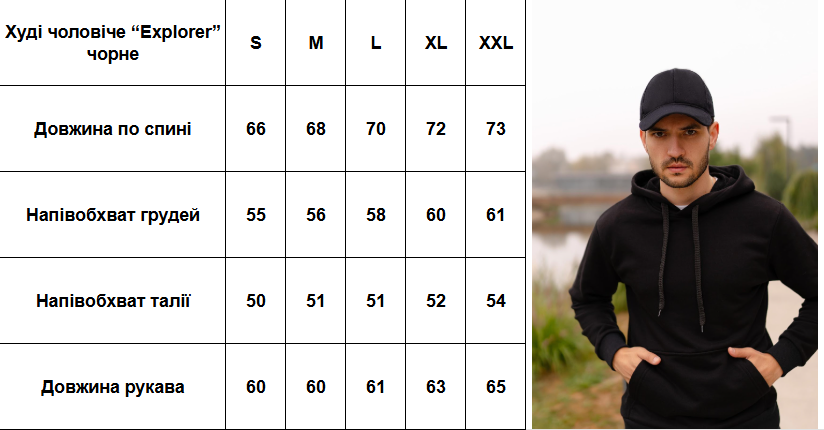 Худи мужское Explore с капюшоном S Черный (1334985813) - фото 5 Худи мужское Explore с капюшоном S Черный (1334985813) - фото 5