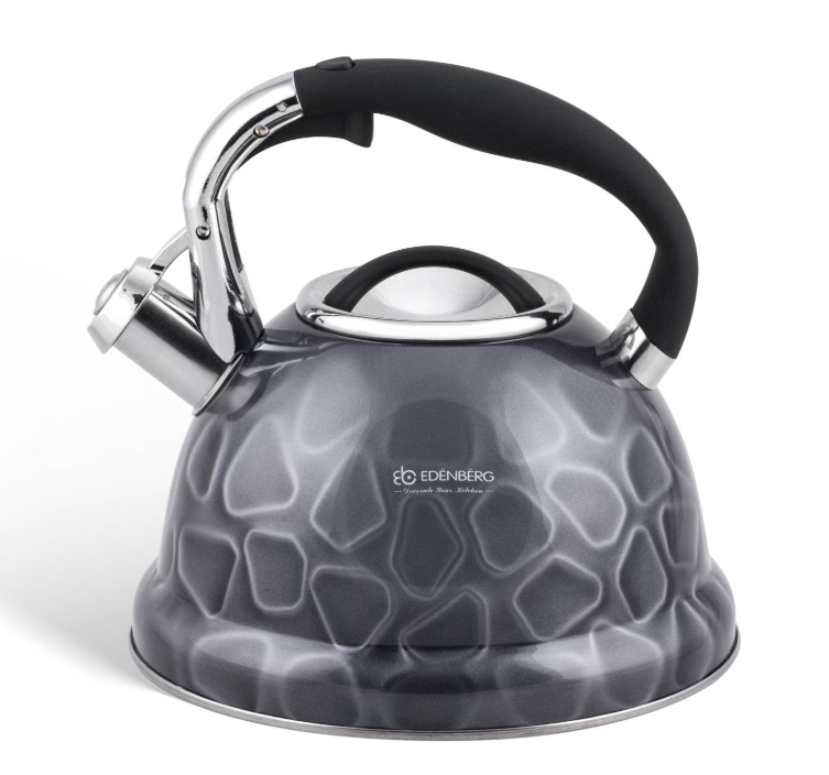 Чайник со свистком Edenberg EB-1910 из нержавеющей стали 3 л Серый (57-46-EB-1910-1) - фото 1 Чайник со свистком Edenberg EB-1910 из нержавеющей стали 3 л Серый (57-46-EB-1910-1) - фото 1