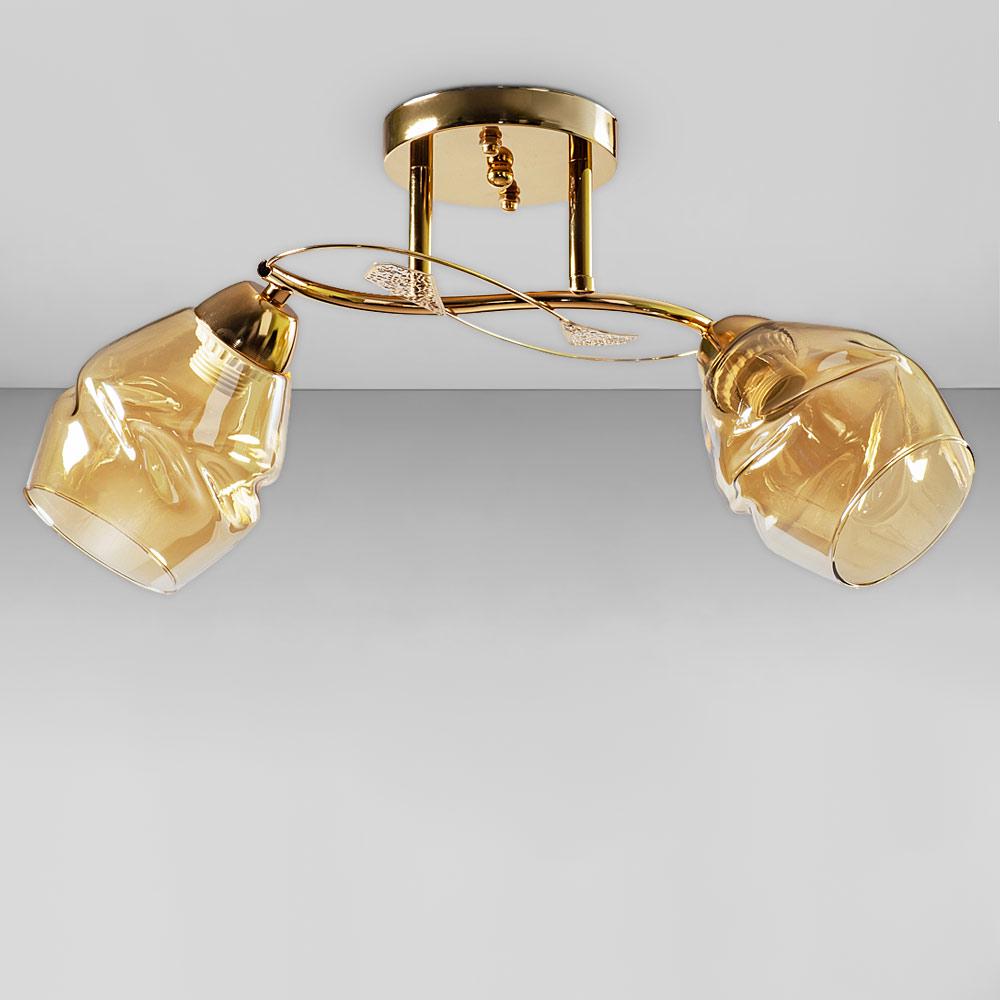 Люстра потолочная Light House SC-18732/2 FG 450х220х230 мм Золотой /Янтарный