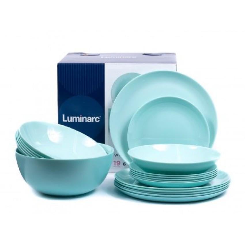 Сервиз столовый Luminarc Diwali 2947 LUM 19 пр. Light Turquoise (1125047923)