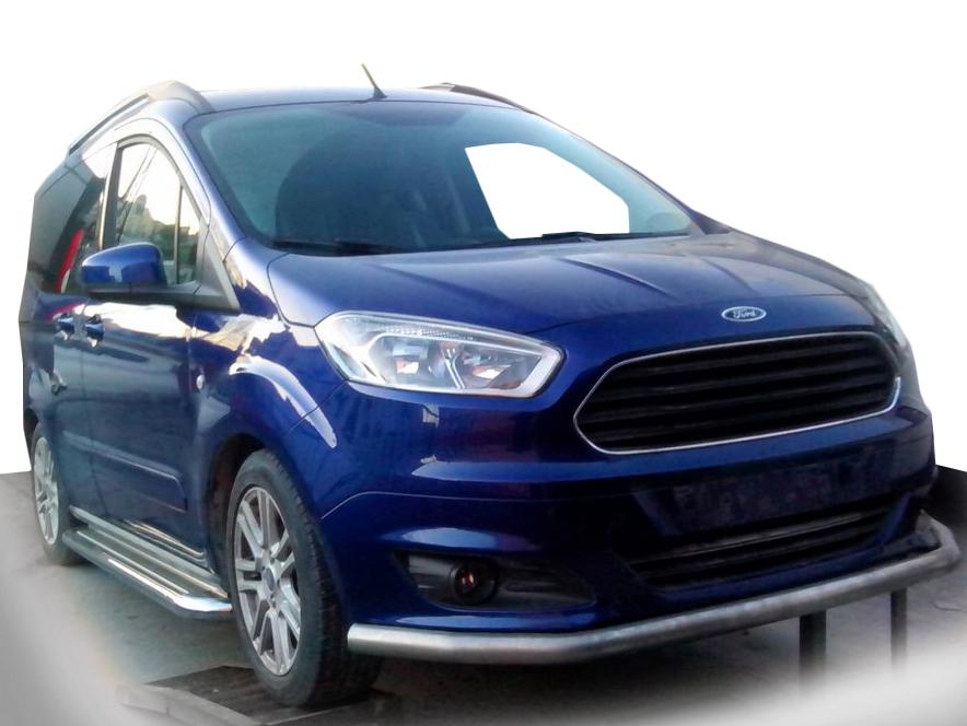 Передній захист ST008 CAN для Ford Courier 2014-2023 рр. нержавіюча сталь Хром