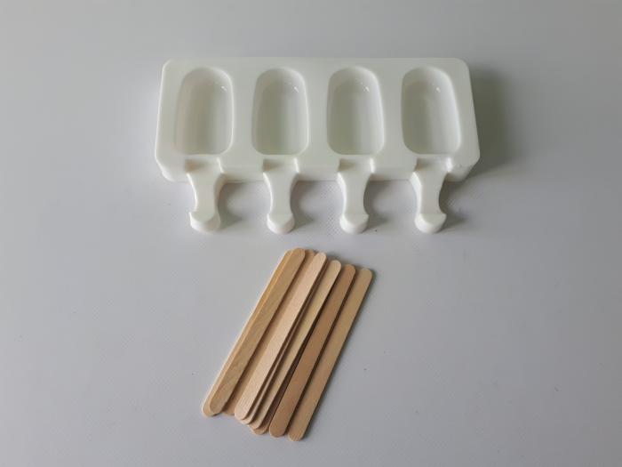 Форма для мороженого и евродесертов с палочками силиконовая 4 шт. 21x12 см/7x4 см H 1,5 см (19630) - фото 2 Форма для мороженого и евродесертов с палочками силиконовая 4 шт. 21x12 см/7x4 см H 1,5 см (19630) - фото 2