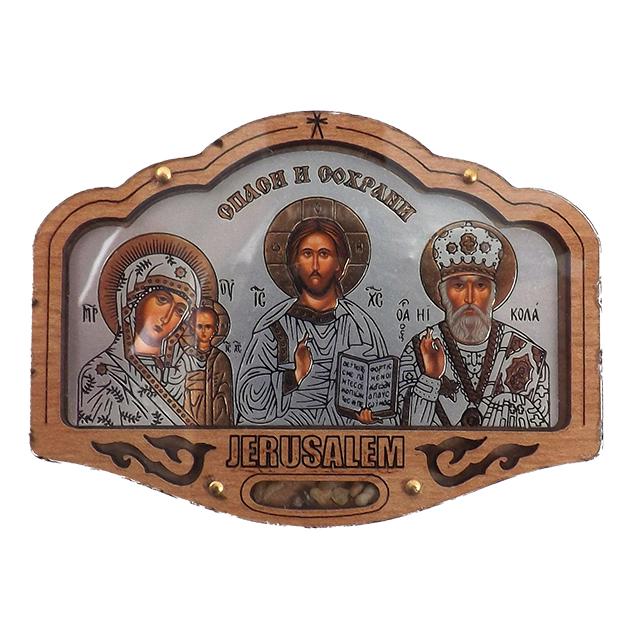 Икона Троица на скотче деревянная с ладаном 6,0х8,2 см (651558)