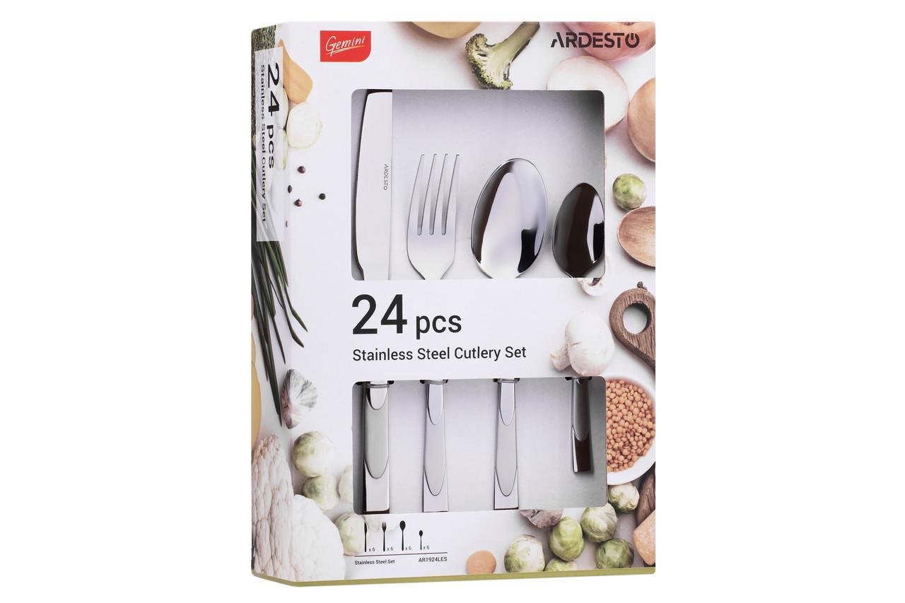 Набор столовых приборов Ardesto Gemini Leo 24 предметов (AR1924LES)
