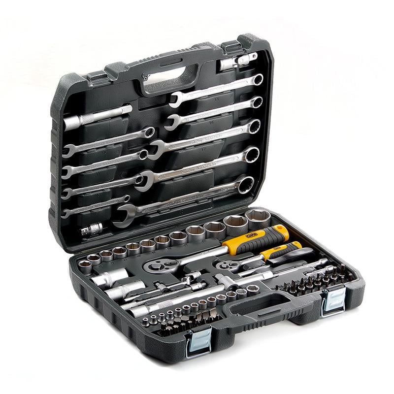 Набор насадок Сила 72Т CrV 1/4 1/2 с гаечными ключами 82 шт. (252082)