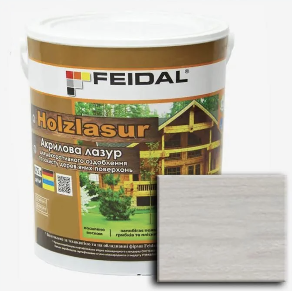 Лазурь акриловая Feidal Holzlasur 0,75 л Белый (27581817)