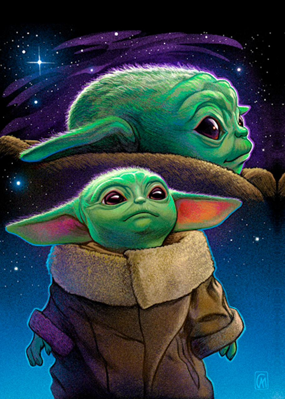 Картина постер Gee! Звёздные войны Мандалорец Маленький Йода космос Star Wars The Mandalorian 40x60 см SWM 11.02