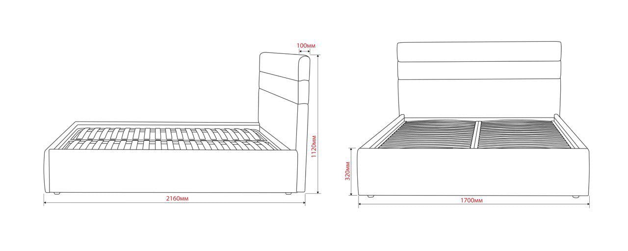 Ліжко RidneTut Edison Lite Lili 94 160х200 см Сірий (33435-1112194) - фото 6 Ліжко RidneTut Edison Lite Lili 94 160х200 см Сірий (33435-1112194) - фото 6
