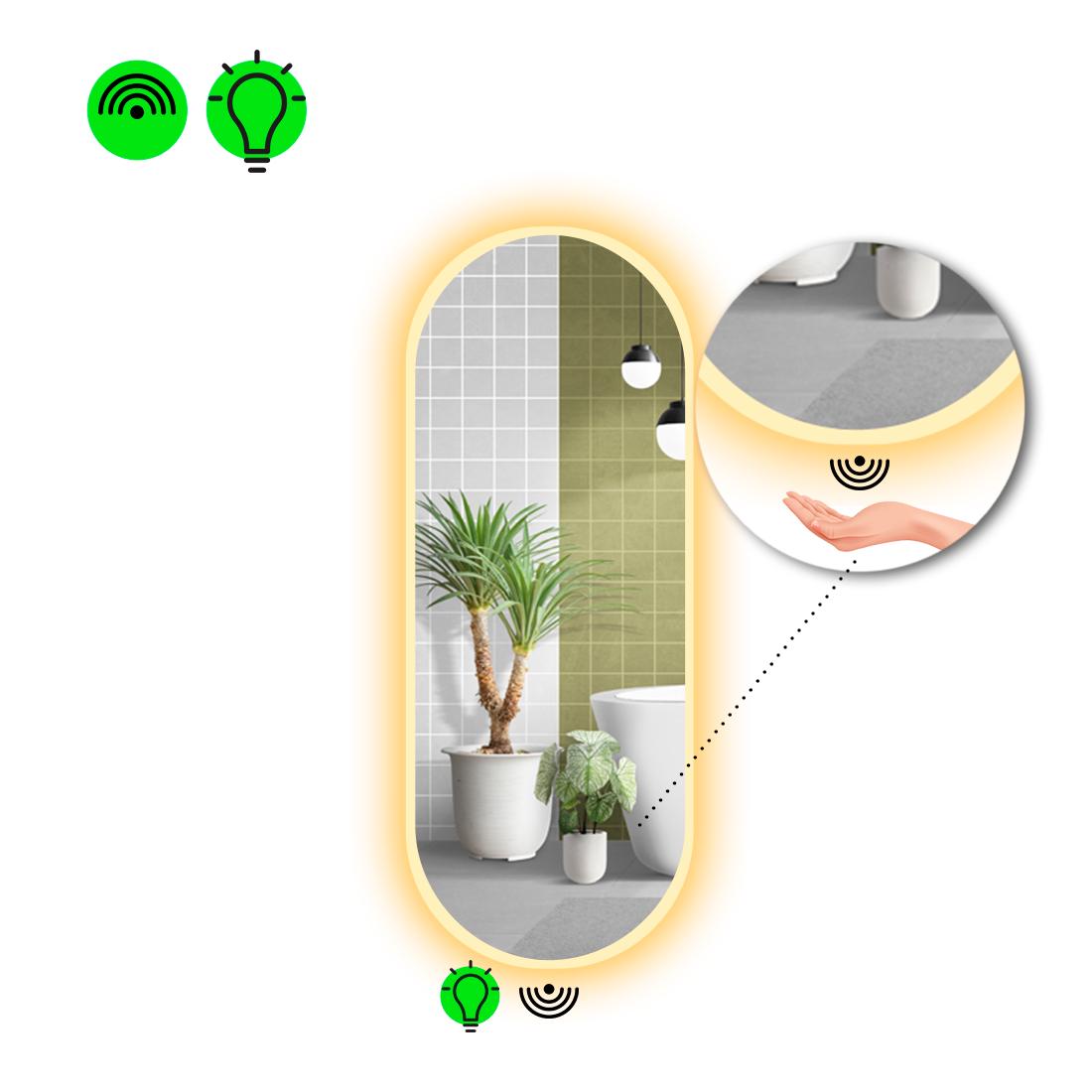 Зеркало с LED подсветкой Portale 3 с ИК включателем 100x50 см (8737092)