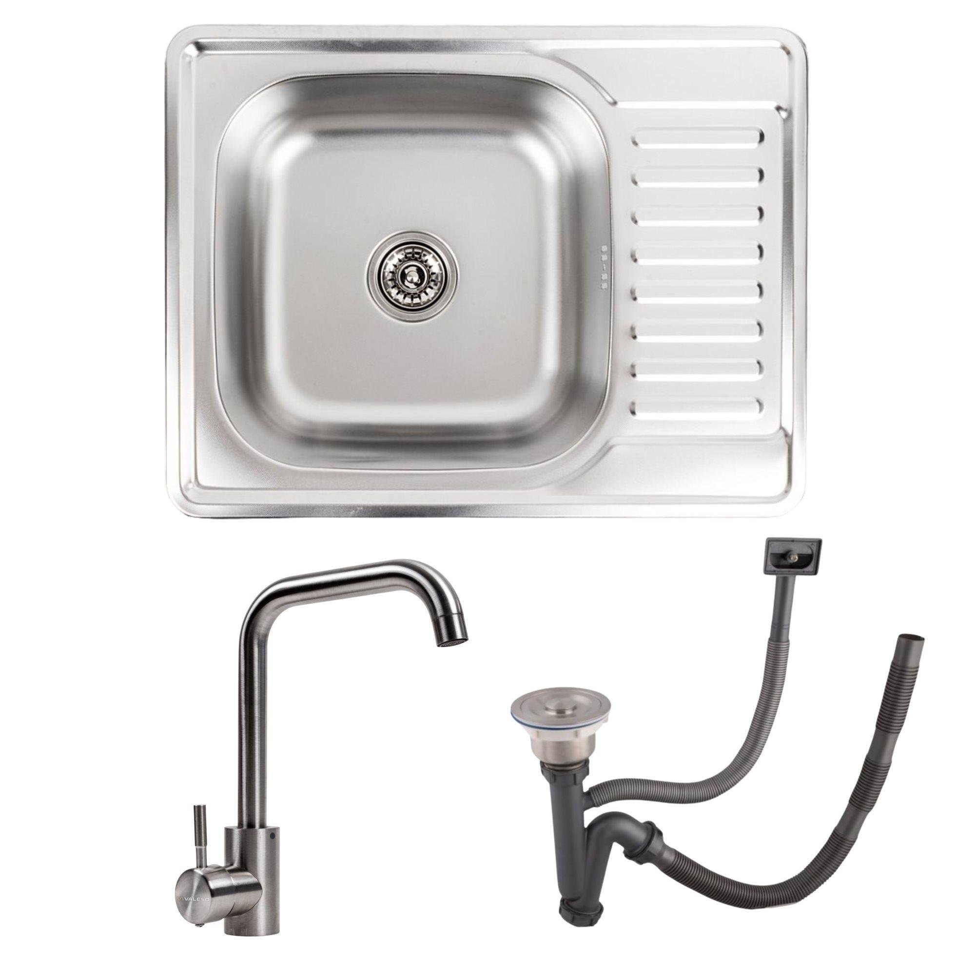 Мойка Valeso 6550 ДЕКОР 0,8/180/Смеситель Valeso NS02A