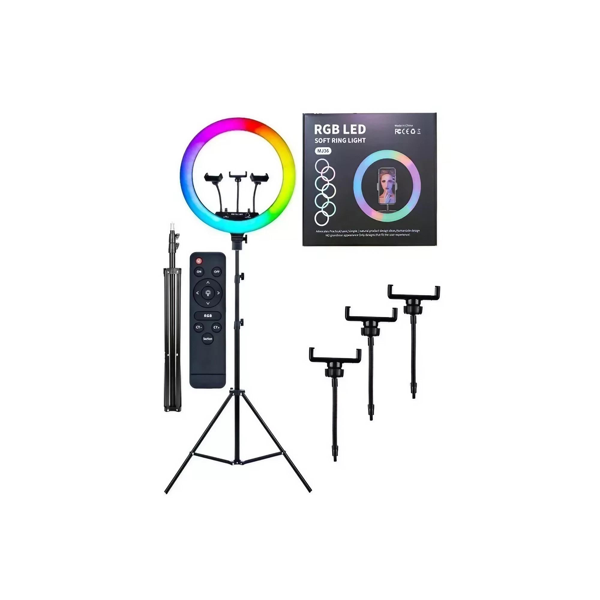 Кольцевая лампа 36 см 192 LED/39 RGB пульт держатели для смартфона (kmtЦ-000073460)