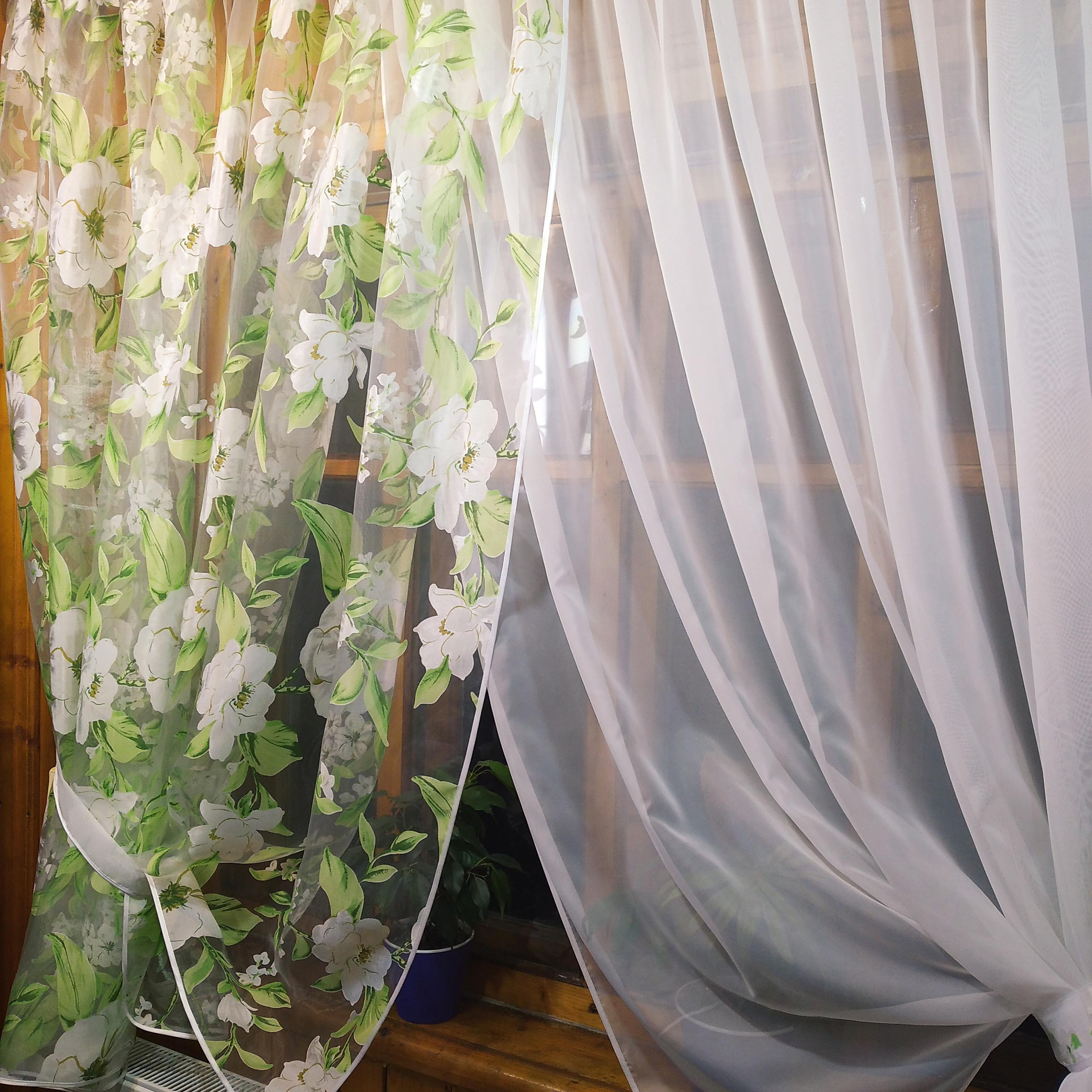 Фіранка коротка Вероніка Білий/Яблучний - фото 3 Фіранка коротка Вероніка Білий/Яблучний - фото 3