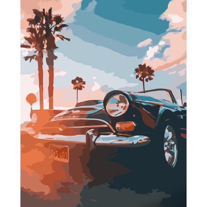 Картина по номерам Strateg Премиум Авто в Майами 40х50 см (GS664)