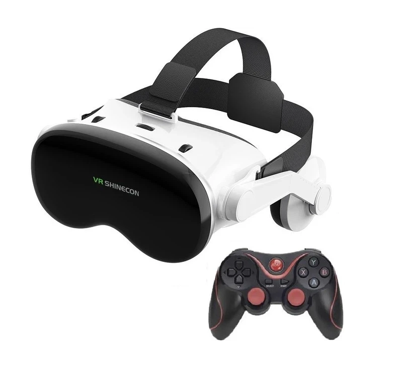 Очки виртуальной реальности для смартфонов VR LUX PRO SHINECON G18EB Bluetooth 4,7-6,7"/беспроводной джойстик Terios X3 Black