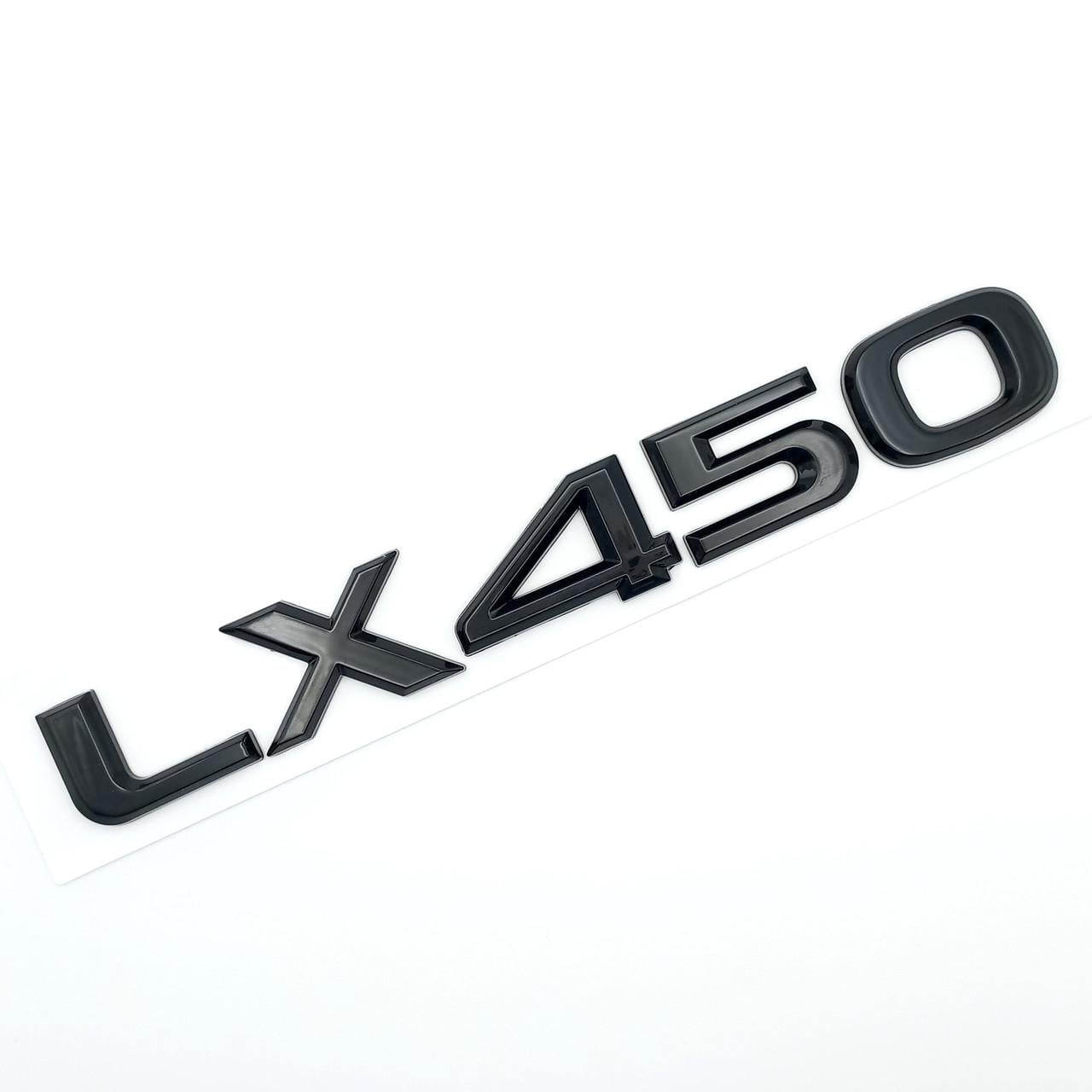 Эмблема надпись LX450 Lexus ABS 19,5х2,5 см Черный глянцевый (2703777038)