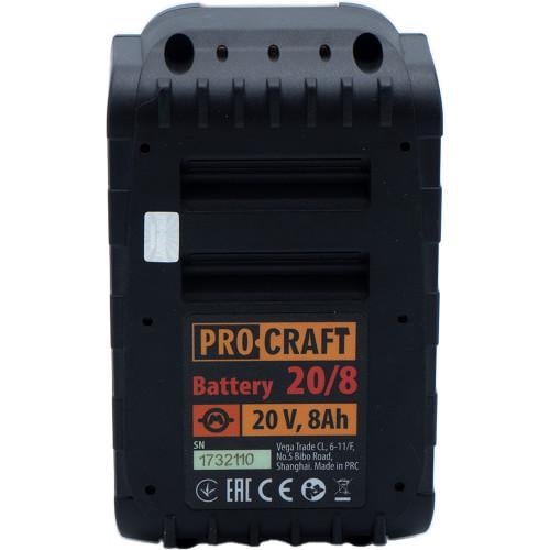 Батарея акумуляторна Procraft Battery20/8 20 В 8 Аг - фото 2 Батарея акумуляторна Procraft Battery20/8 20 В 8 Аг - фото 2