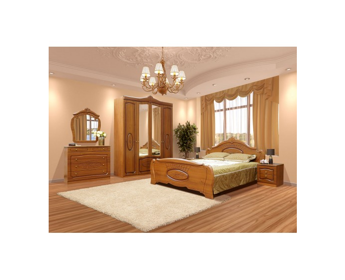 Спальня комплект 4Д Світ Меблів Катрин ДСП/МДФ Орех с Патиной