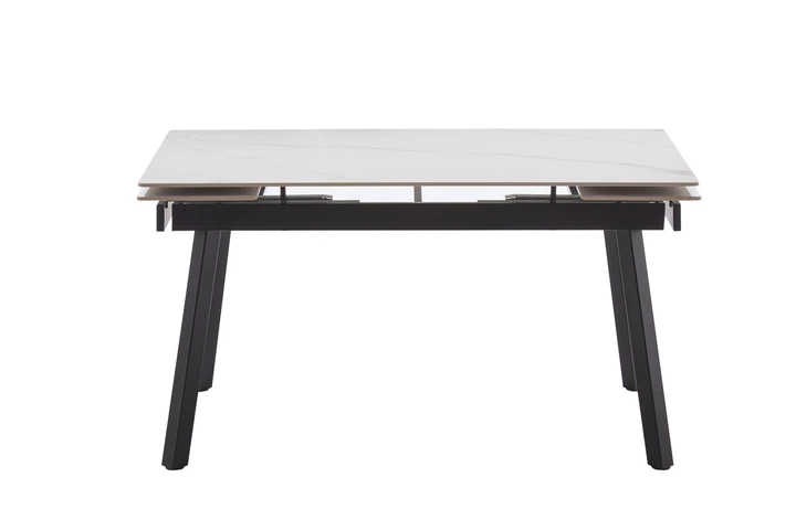 Обеденный стол керамический Мікс Меблі Бастион 140-30-30х80х76 см Черный/Белый